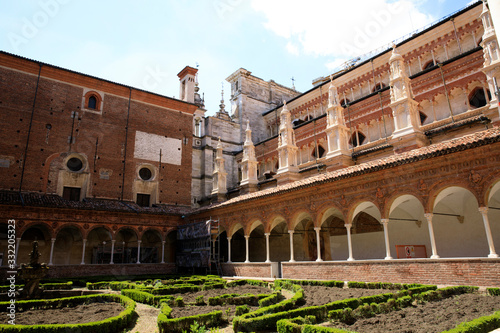 Pavia (PV), Italy - June 09, 2018: Certosa di Pavia area and Carthusian Monastery inside , Pavia, Lombardy, Italy photo