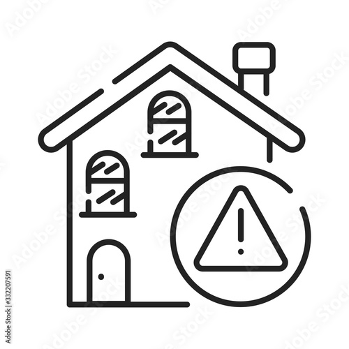 Home rental scam black line icon. Illegal action. Using high-pressure tactics to get victims to pay the rent in advance.Pictogram for web page, mobile app, promo. UI UX GUI design element