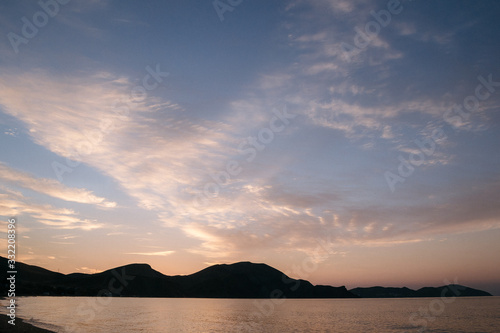 sunset over lake