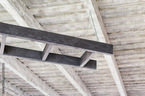 Fragment of a new veranda with lanterns