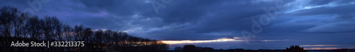 Spring.Evening time. Panoramic photo of the sky, late time, different compositional plans . © rifkhas