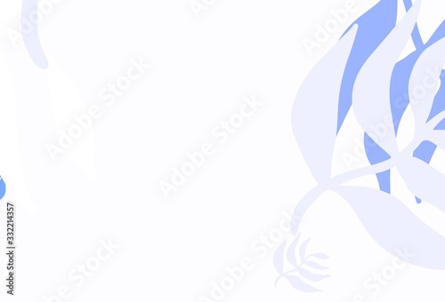 Light Blue  Yellow vector natural artwork with leaves.