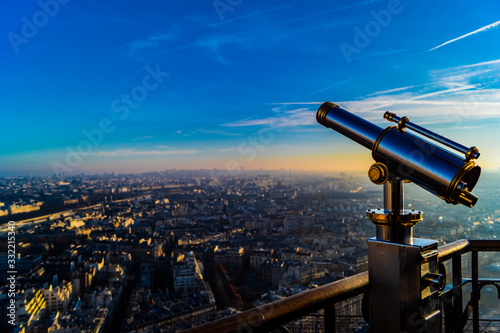 View from Eiffel Tower with beautiful sky