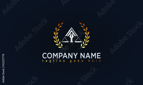 Lawyer and Attorney Office Concept Logo Design