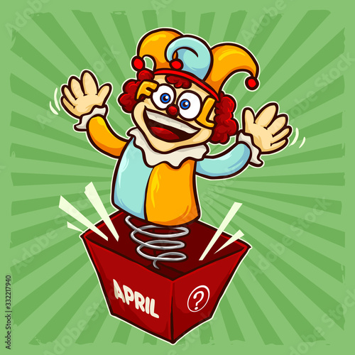 funny face clown for celebrate april fool's day vector illustration