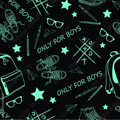 seamless pattern with elements  for boys