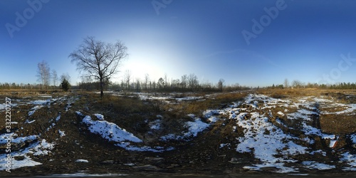 Rural Winter Landscape HDRI Panorama