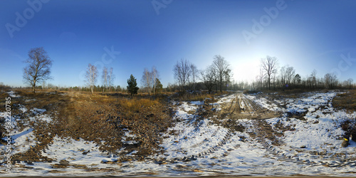 Rural Winter Landscape HDRI Panorama