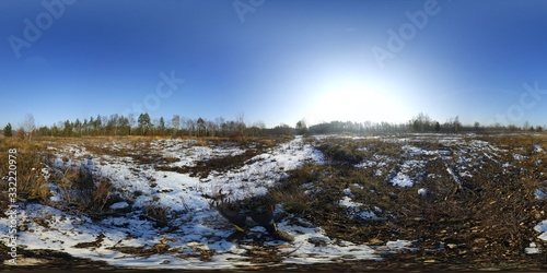 Urbanized landscape in Winter HDRI Panorama