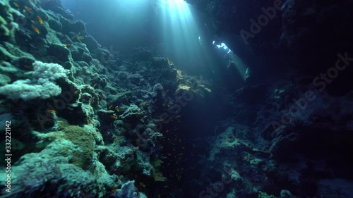 Wallpaper Mural Sun rays underwater at the cavern of a coral reef in the Red sea Torontodigital.ca