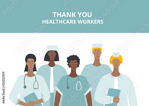 Thank you healthcare worker character illustration