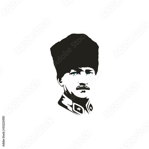 Republic of Turkey founder Mustafa Kemal Ataturk, vector drawing