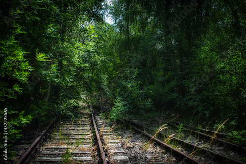 Verlassene bahnstrecke gleise ins nichts