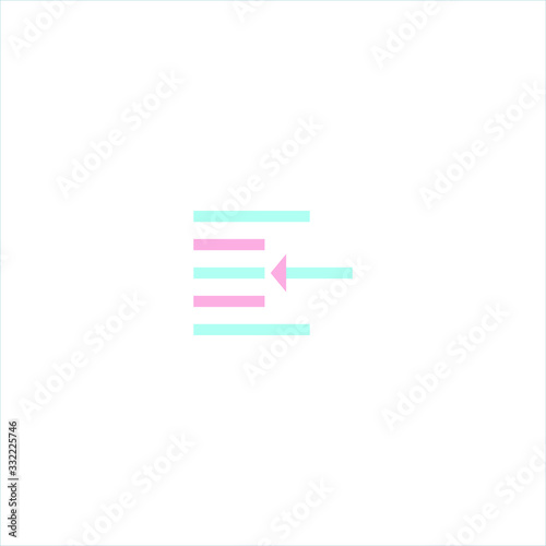 Left Indent  icon on white background, vector symbol