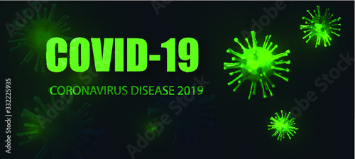 Coronavirus COVID-19. Microscopic view of a infectious virus. Contagion and propagation of a disease. Corona COVID-19
