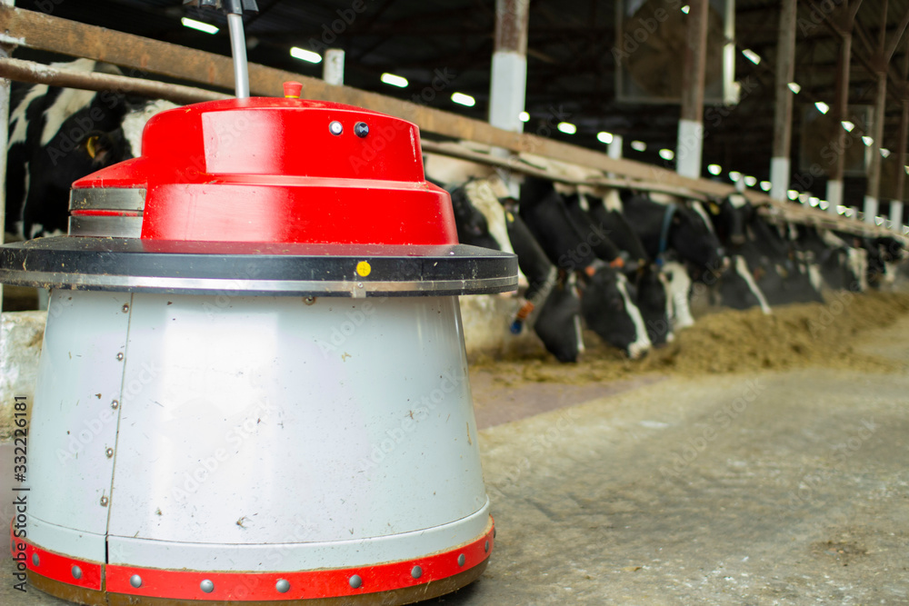 The robot farmers are programmed to work in the farm premises for animal feeding. The robot farmers are programmed to work in the farm premises for animal feeding.