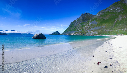 Haukland Beach Lofoten Norway photo