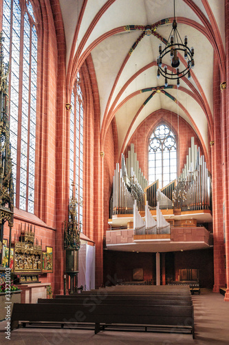 Interior of Old St Nicholas Church in Frankfurt in Germany photo