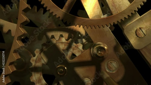 Inside a mechanism, infinite zoom into the clockwork.Loop