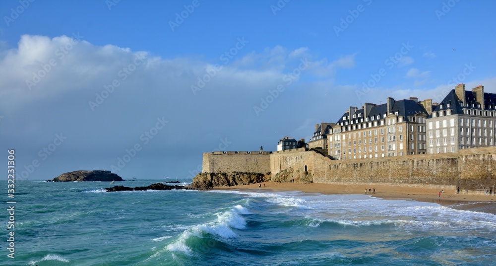 Beautiful seascape of Saint-Malo in Brittany . France