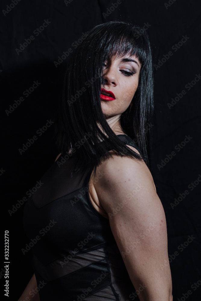 woman posing on black background woman posing on black background