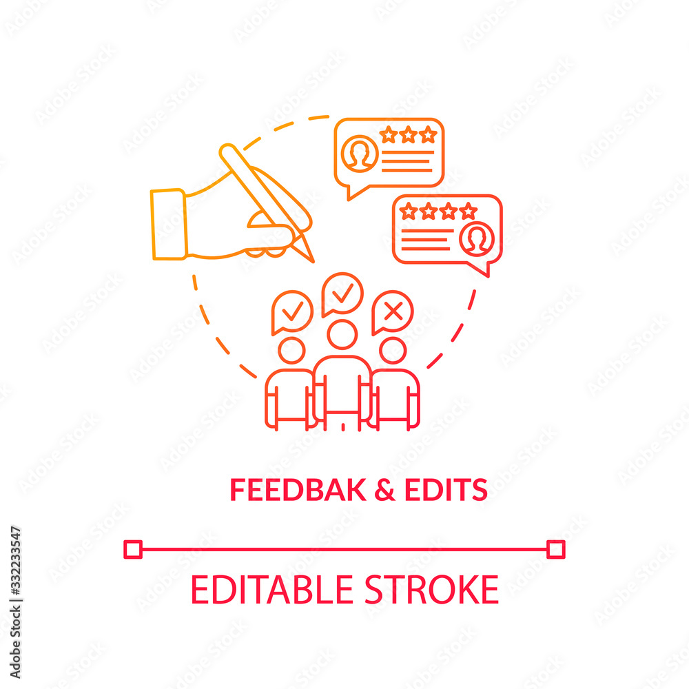 Feedback and correction concept icon. Client comments and edits idea