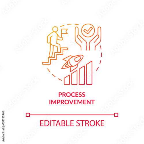 Design studio development, process improvement concept icon. Work result quality increase idea thin line illustration. Agency workflow optimization. Vector isolated outline RGB color drawing