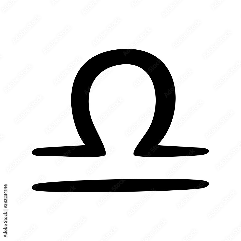 Libra zodiac sign. Astrology horoscope symbol on white background