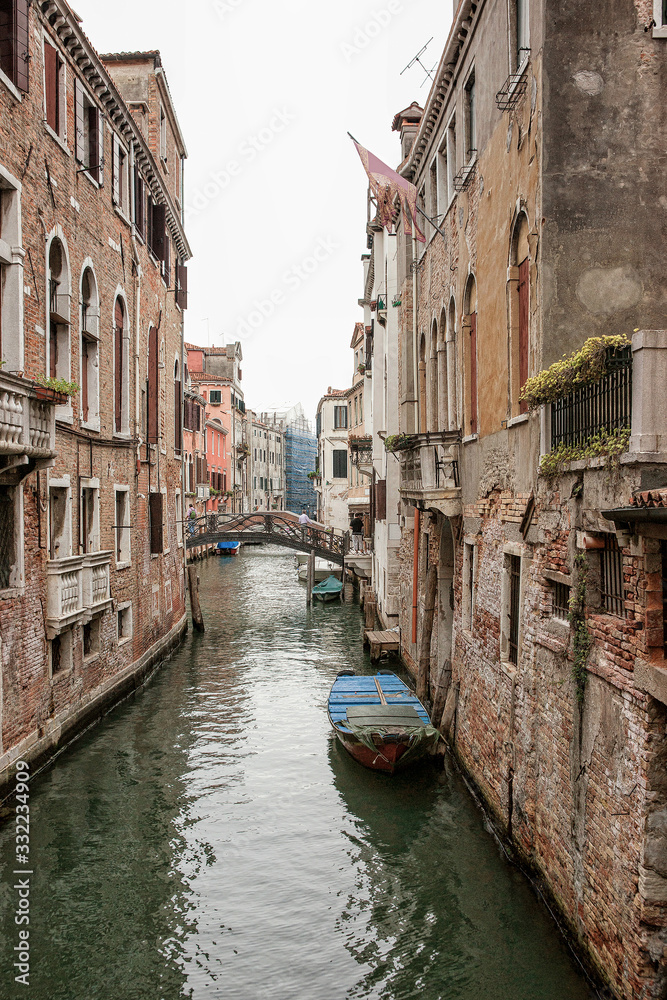 Narrow channel view in Venice
