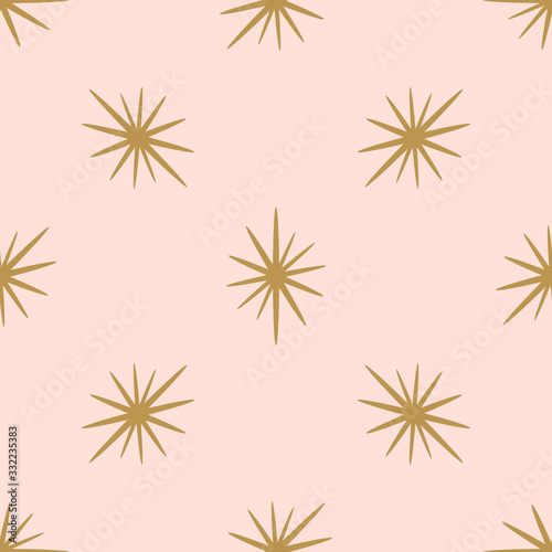 Cute colorful abstract star seamless pattern. Polka dot tile background. Vector illustration.  