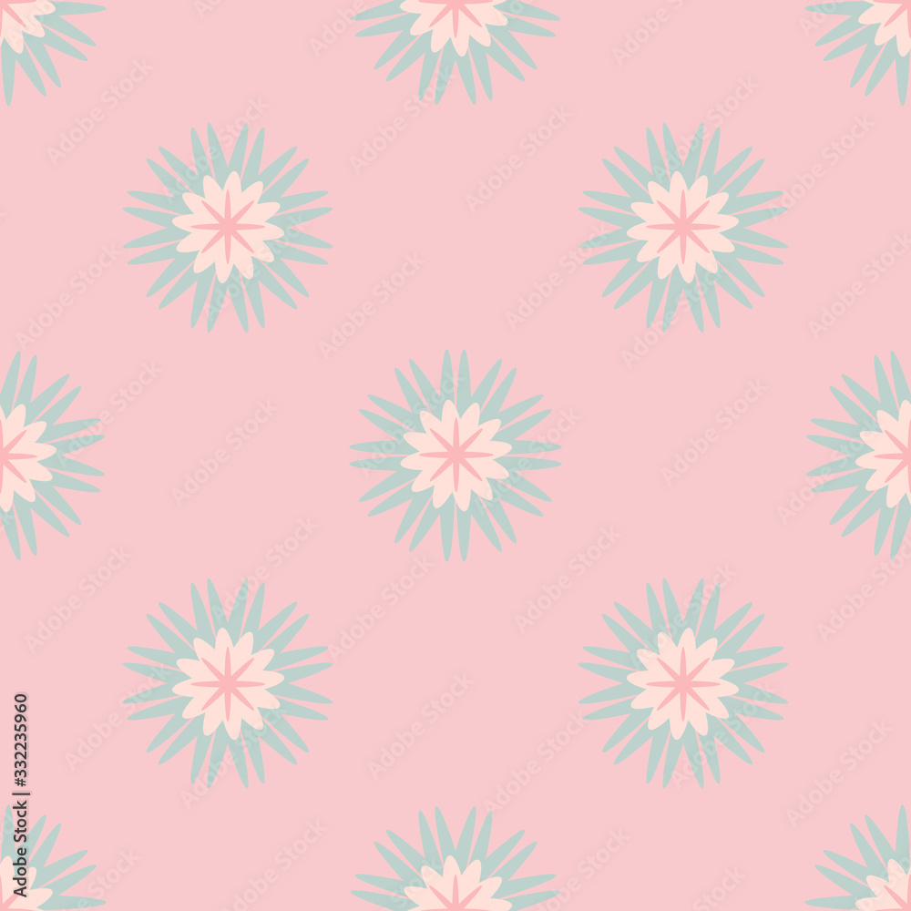 Cute colorful abstract star seamless pattern. Polka dot tile background. Vector illustration.  