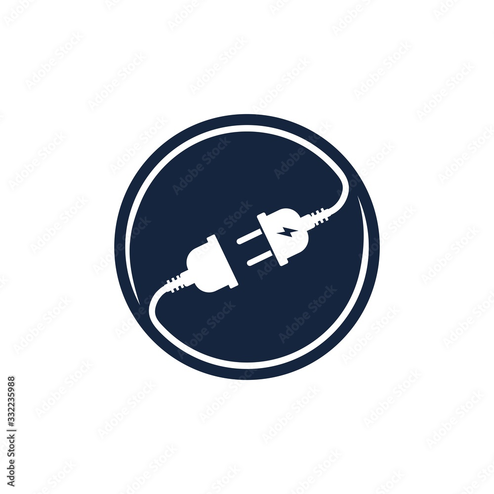 electric plug vector icon. on a white background.
