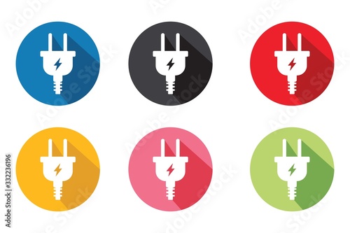 electric plug vector icon. on a white background.