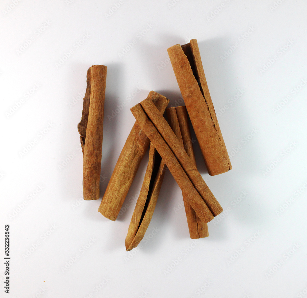 cinnamon sticks on white background cinnamon sticks on white background