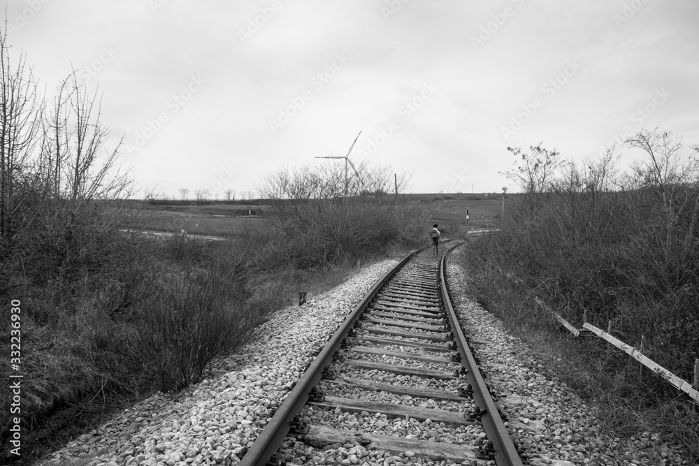 hike on an abandoned railway in southern Italy hike on an abandoned railway in southern Italy