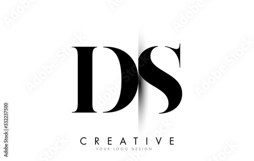 DS D S Letter Logo with Creative Shadow Cut Design.