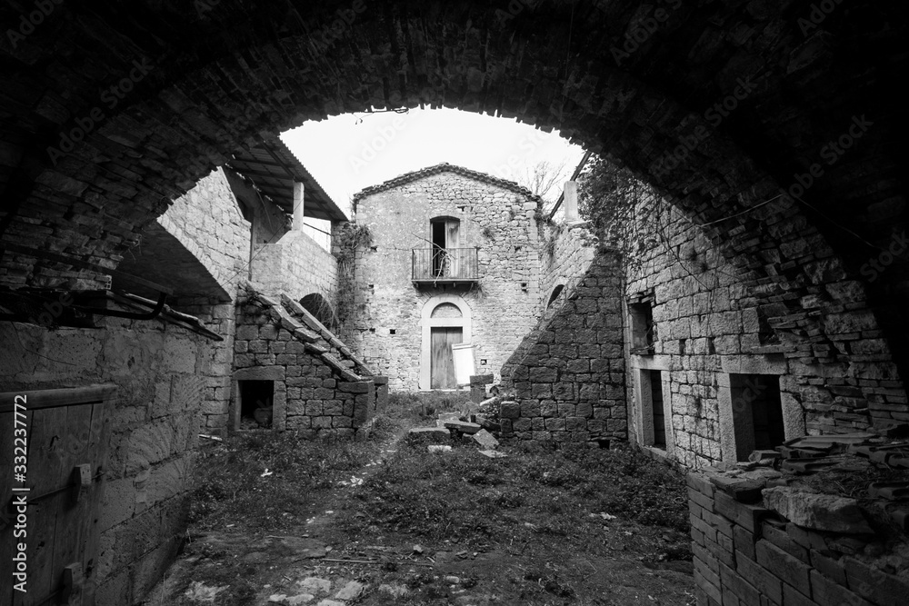 old abandoned farm in a countryside of Samnium, Benevento, Campania, Italy
