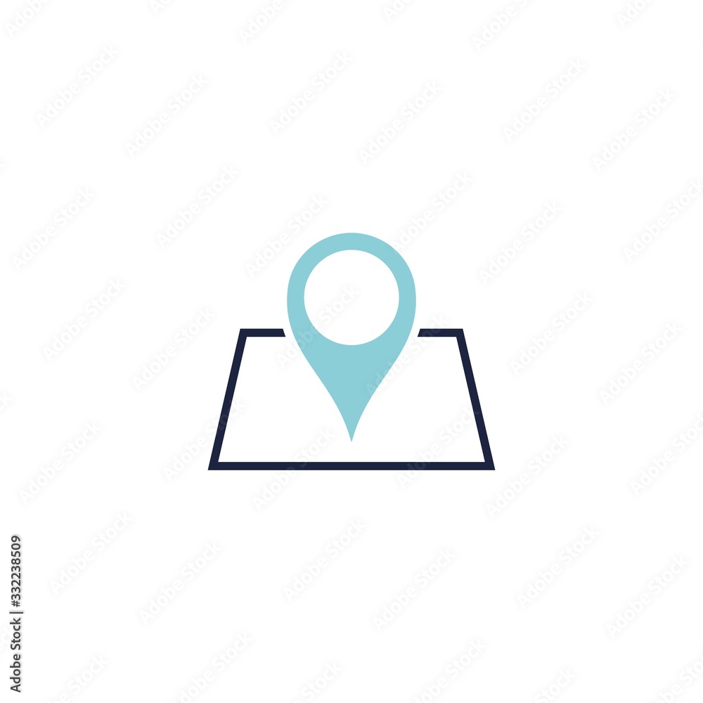 line map symbols with pin pointer, vector icon illustration line map symbols with pin pointer, vector icon illustration