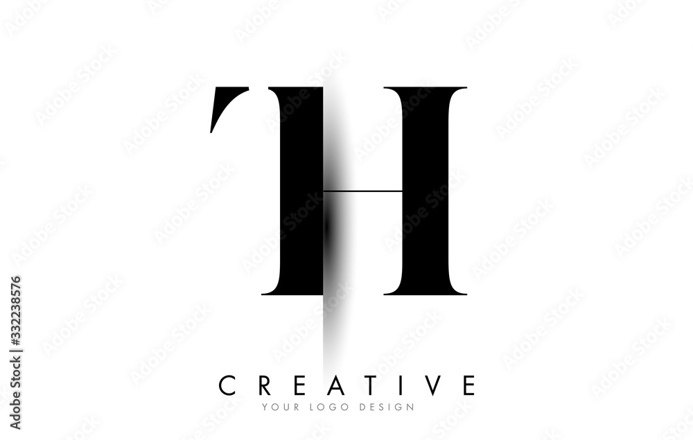 TH T H Letter Logo with Creative Shadow Cut Design. TH T H Letter Logo with Creative Shadow Cut Design.