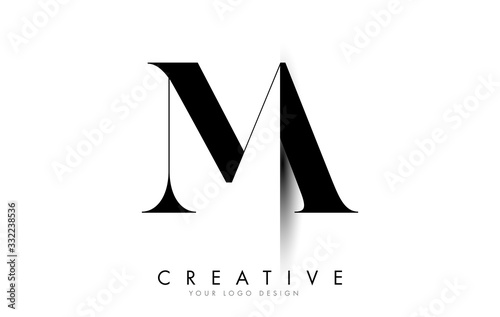 MA M A Letter Logo with Creative Shadow Cut Design. photo