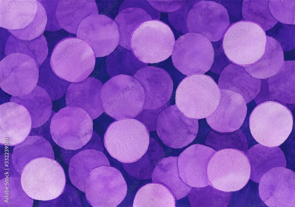 Abstract watercolor background in purple. Sparkling bokeh, glitter. Hand-drawn watercolors. Background for making invitations to a holiday, party, for postcards, design. Abstract watercolor background in purple. Sparkling bokeh, glitter. Hand-drawn watercolors. Background for making invitations to a holiday, party, for postcards, design.
