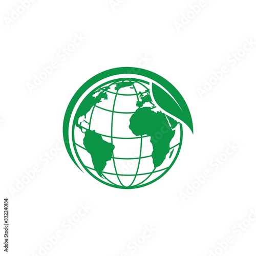 Green earth concept with leaves, World Environment Day, concept of saving the planet and ecology friendly concept Vector illustration