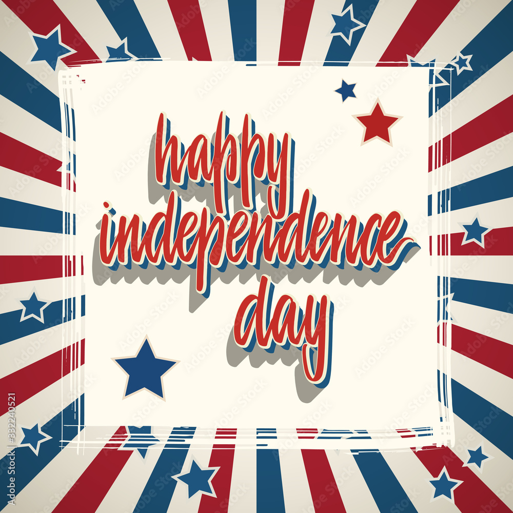 Obraz premium American Independence Day patriotic greeting card