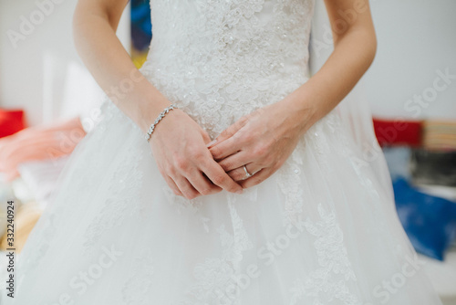  Beautiful bride and her wedding dress