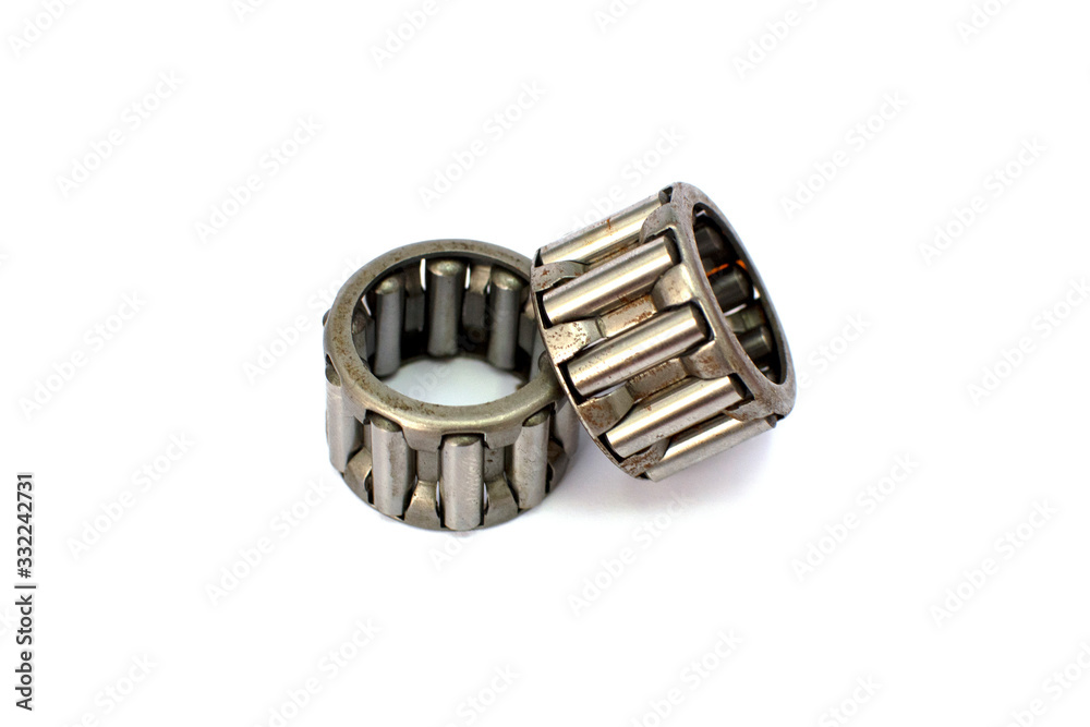 Automotive bearings, roller bearing isolated on a white background.