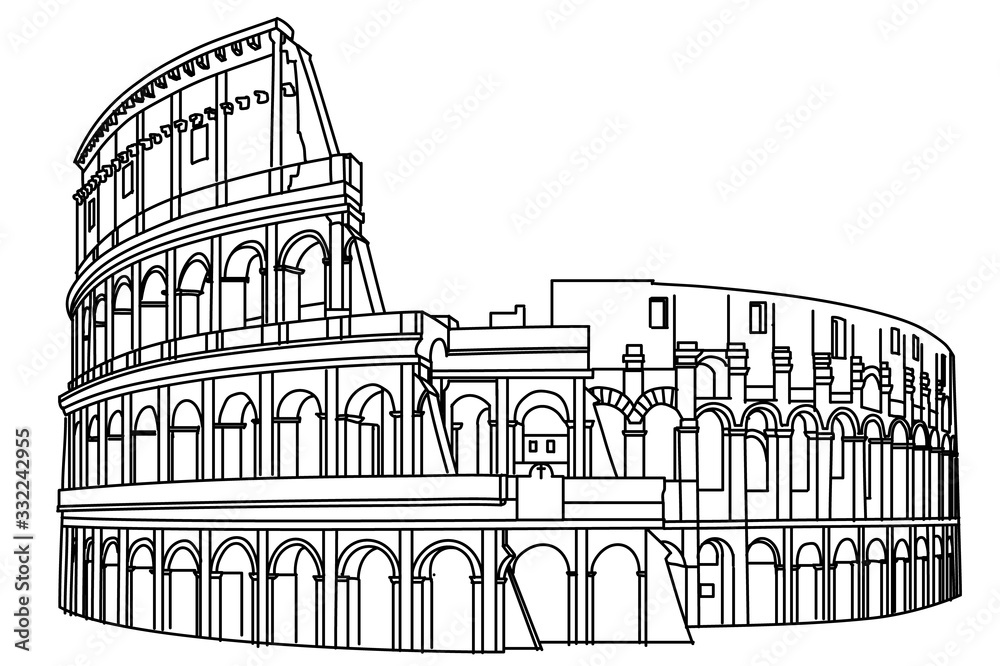 Coliseo Romano Stock Vector Adobe Stock