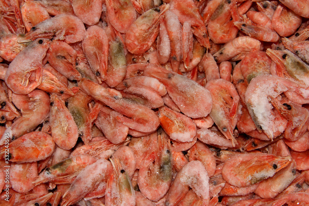Frozen prawns. Seafood. Raw shrimp. Lots of seafood Frozen prawns. Seafood. Raw shrimp. Lots of seafood