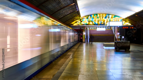 Metro train on long exposure