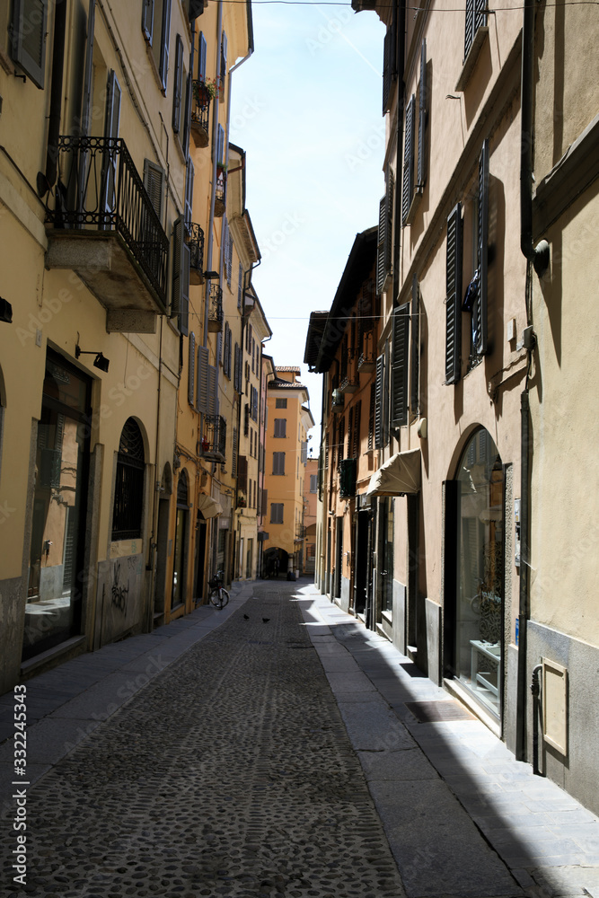 Pavia (PV), Italy - June 09, 2018: Street and centre in Pavia, Lombardy, Italy