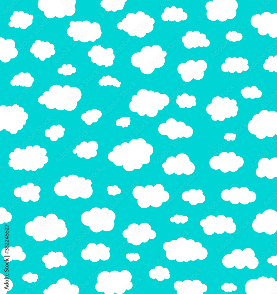 Naklejka Clouds on blue background. Vector illustration